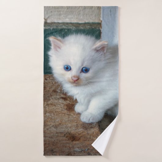 White Kitten Bad Handdoek (Badhanddoek)