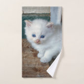 White Kitten Bad Handdoek (Handdoek)