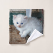 White Kitten Bad Handdoek (Wasdoekje)