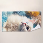 White Kitten Badhanddoek (Badhanddoek)