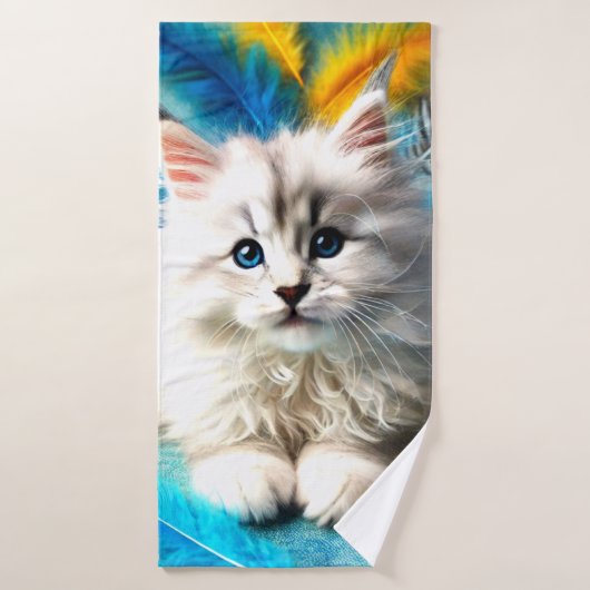 White Kitten Badhanddoek (Badhanddoek)