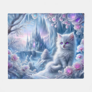 White Kitten beroemd gemaakt door Fantasy Ice King Fleece Deken