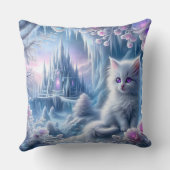 White Kitten beroemd gemaakt door Fantasy Ice King Kussen (Achterkant)