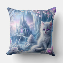 White Kitten beroemd gemaakt door Fantasy Ice King Kussen