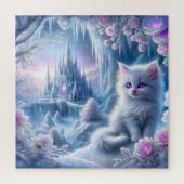 White Kitten beroemd gemaakt door Fantasy Ice King Legpuzzel (Verticaal)