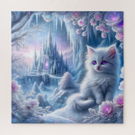 White Kitten beroemd gemaakt door Fantasy Ice King Legpuzzel