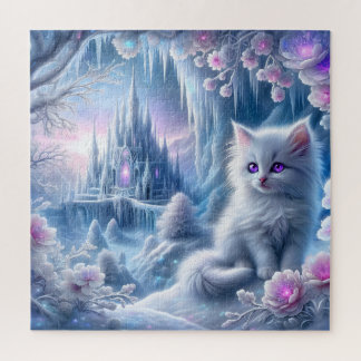 White Kitten beroemd gemaakt door Fantasy Ice King Legpuzzel