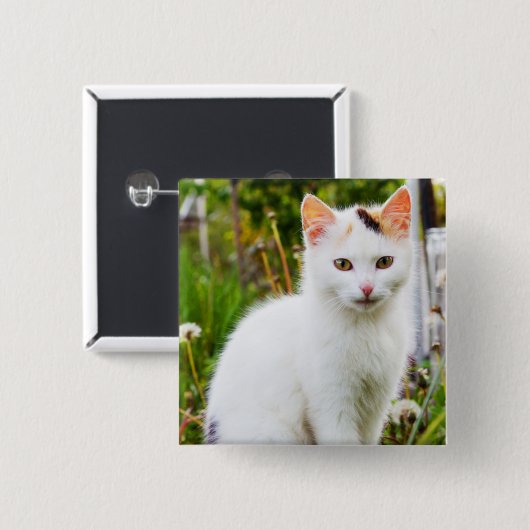 White Kitten Button (Voorkant /achterkant)