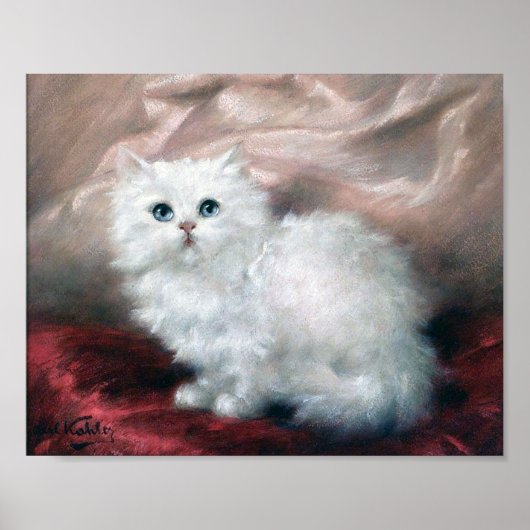 White Kitten, Carl Kahler Poster (Voorkant)