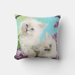 White Kitten Decorative Pillow Kussen