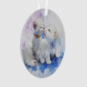 White Kitten en White Puppy Ornament (voorkant)