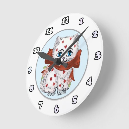 White Kitten Hearts klokken (Hoek)