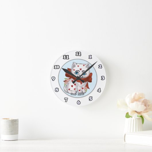 White Kitten Hearts klokken (Huis)