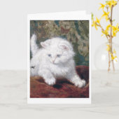 White Kitten, Henriette Ronner-Knip Kaart (Gele Bloem)