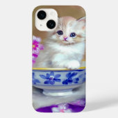  White Kitten Illustratie Case-Mate iPhone Case (Achterkant)