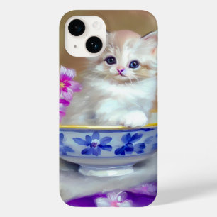  White Kitten Illustratie Case-Mate iPhone 14 Hoesje