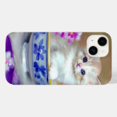 White Kitten Illustratie Case-Mate iPhone Case (Achterkant (horizontaal))