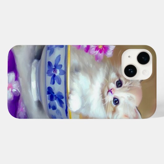  White Kitten Illustratie Case-Mate iPhone Case (Achterkant (horizontaal))
