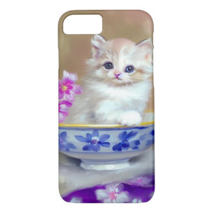  White Kitten Illustratie iPhone 8/7 Hoesje