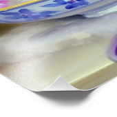 White Kitten Illustratie Foto Afdruk (Hoek)