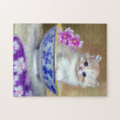 White Kitten Illustratie Legpuzzel (Horizontaal)