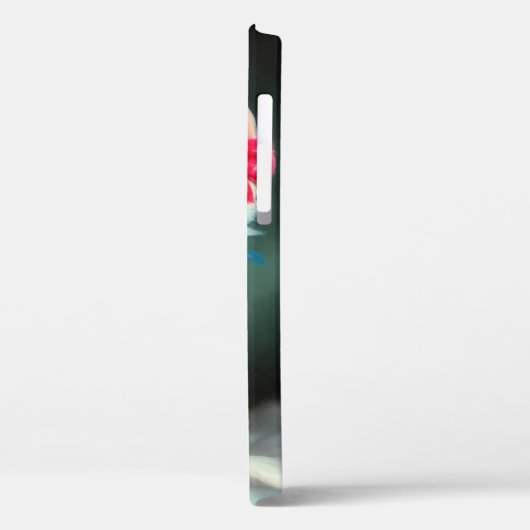  White Kitten Illustratie met Red Flowers Case-Mate iPhone Case (Achterkant / Links)