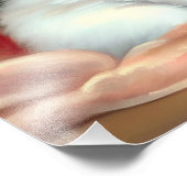  White Kitten Illustratie met Red Flowers Foto Afdruk (Hoek)