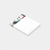  White Kitten Illustratie met Red Flowers Post-it® Notes (Schuin)