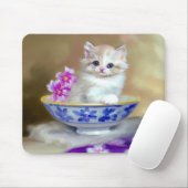 White Kitten Illustratie Muismat (Met muis)