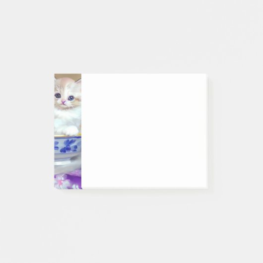 White Kitten Illustratie Post-it® Notes (Voorkant)