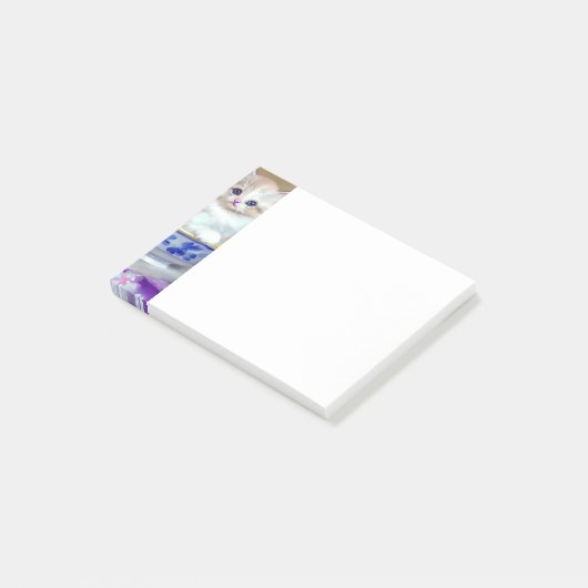  White Kitten Illustratie Post-it® Notes (Schuin)