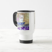 White Kitten Illustratie Reisbeker (Voorkant links)