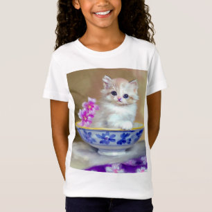  White Kitten Illustratie T-shirt