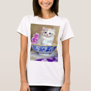  White Kitten Illustratie T-shirt