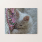 White Kitten Jigzaag Puzzle Legpuzzel (Horizontaal)
