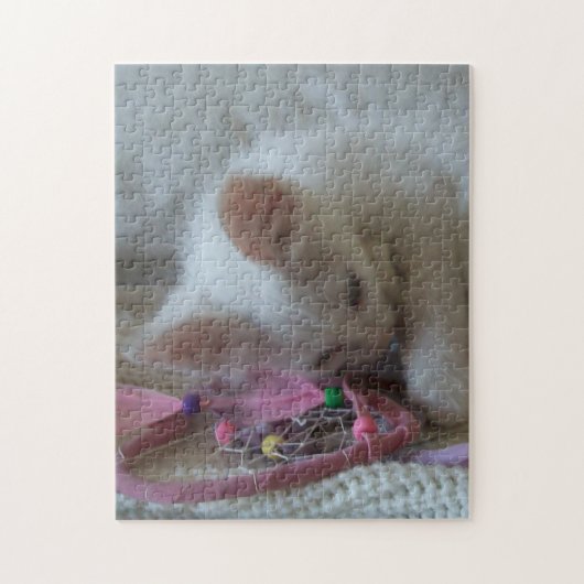 White Kitten Jigzaag Puzzle Legpuzzel (Verticaal)