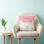 White Kitten - Kinderkamer Decor - Naam Kussen (Stoel)