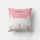 White Kitten - Kinderkamer Decor - Naam Kussen (Achterkant)