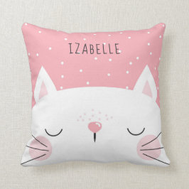 White Kitten - Kinderkamer Decor - Naam Kussen