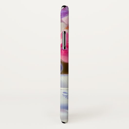 White Kitten met Paars lintje Case-Mate iPhone Case (Achterkant / rechts)