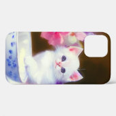  White Kitten met Paars lintje Case-Mate iPhone Case (Achterkant (horizontaal))