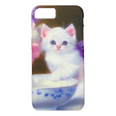  White Kitten met Paars lintje Case-Mate iPhone Case (Achterkant)