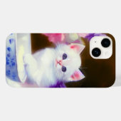  White Kitten met Paars lintje Case-Mate iPhone Case (Achterkant (horizontaal))