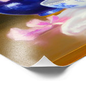  White Kitten met Paars lintje Foto Afdruk (Hoek)