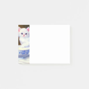  White Kitten met Paars lintje Post-it® Notes
