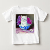  White Kitten met roze bloemen (Voorkant)