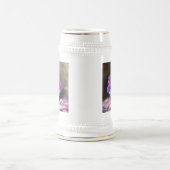  White Kitten met roze bloemen Bierpul (Center)