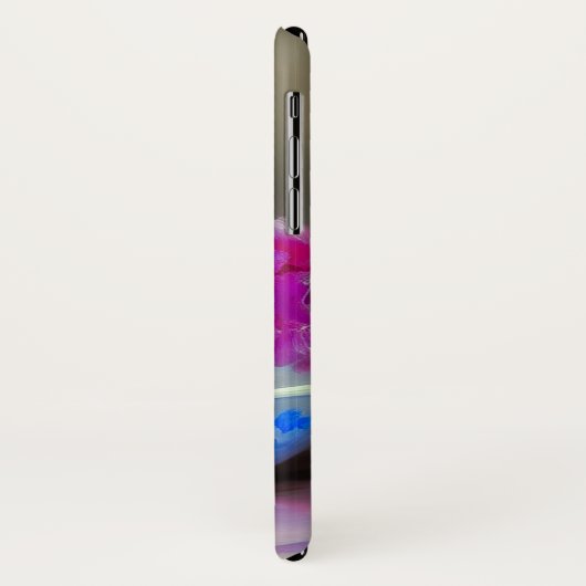 White Kitten met roze bloemen Case-Mate iPhone Case (Achterkant/links)