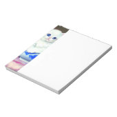 White Kitten met roze bloemen Notitieblok (Linkerzijde)