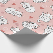 White Kitten Naadloos Ontwerp Cadeaupapier (Hoek)